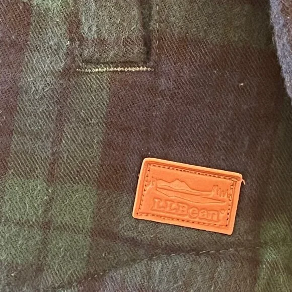 L.L.Bean Scotch Plaid Flannel Shirt Sherpa-Lined Zip Hoodie - Picture 3 of 14
